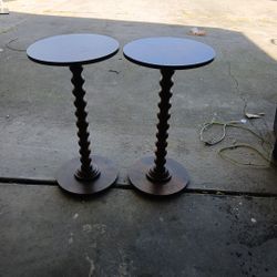Set Of  Spindle Pedestal Martini Tables 22"