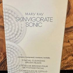 Mary Kay Skinvigorate Sonic Replacement FACIAL CLEANSING BRUSH HEADS (2)  Open  Box Never Used