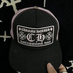 Chrome Hearts Pink and Black Trucker Hat