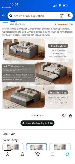 Daybed twin to king brand new in box