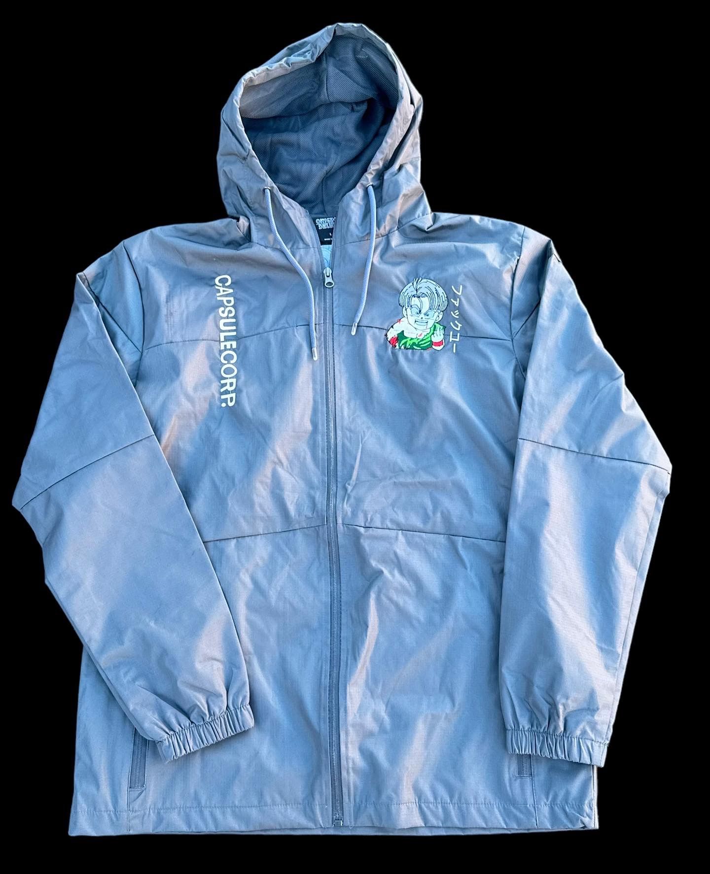 Rare trunks dbz coat pull over jacket light grey rare anime goku rare