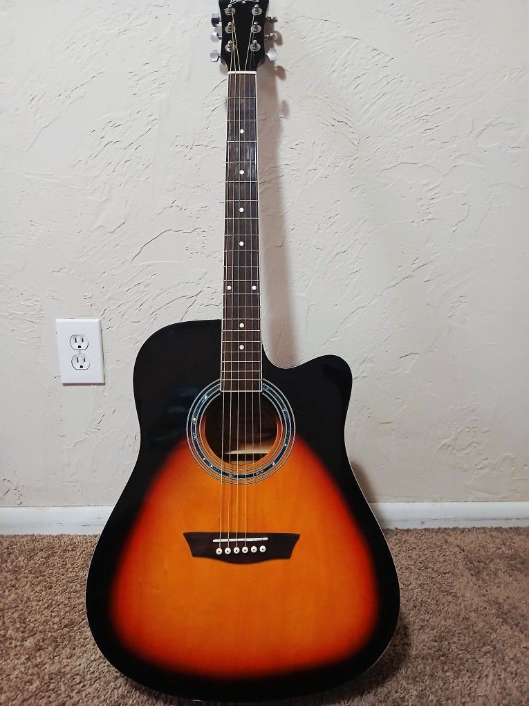 Washburn WA90CE Dreadnought Acoustic‑Electric Guitar – Tobacco Sunburst –