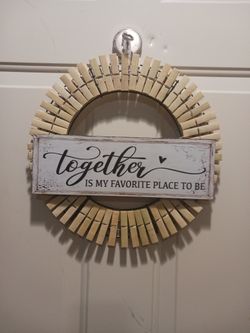 Handmade Farmhouse Clothes Pin Wreath 