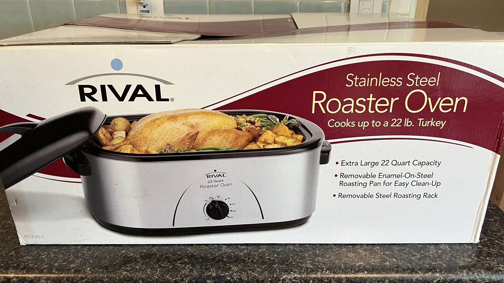 Rival Stainless Steel 22 Quart Roaster Oven