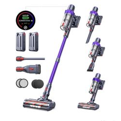 SMOTURE Cordless Vacuum Cleaner, 2 Batteries 110 Mins Runtime Vacuum Cleaners for Home, 45KPA 550W S