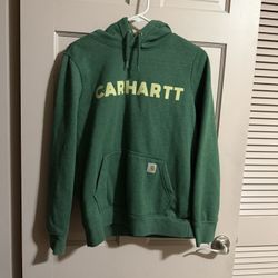 Carhartt Women's Relaxed Fit Logo Graphic Hoodie Sweatshirt Size Small 