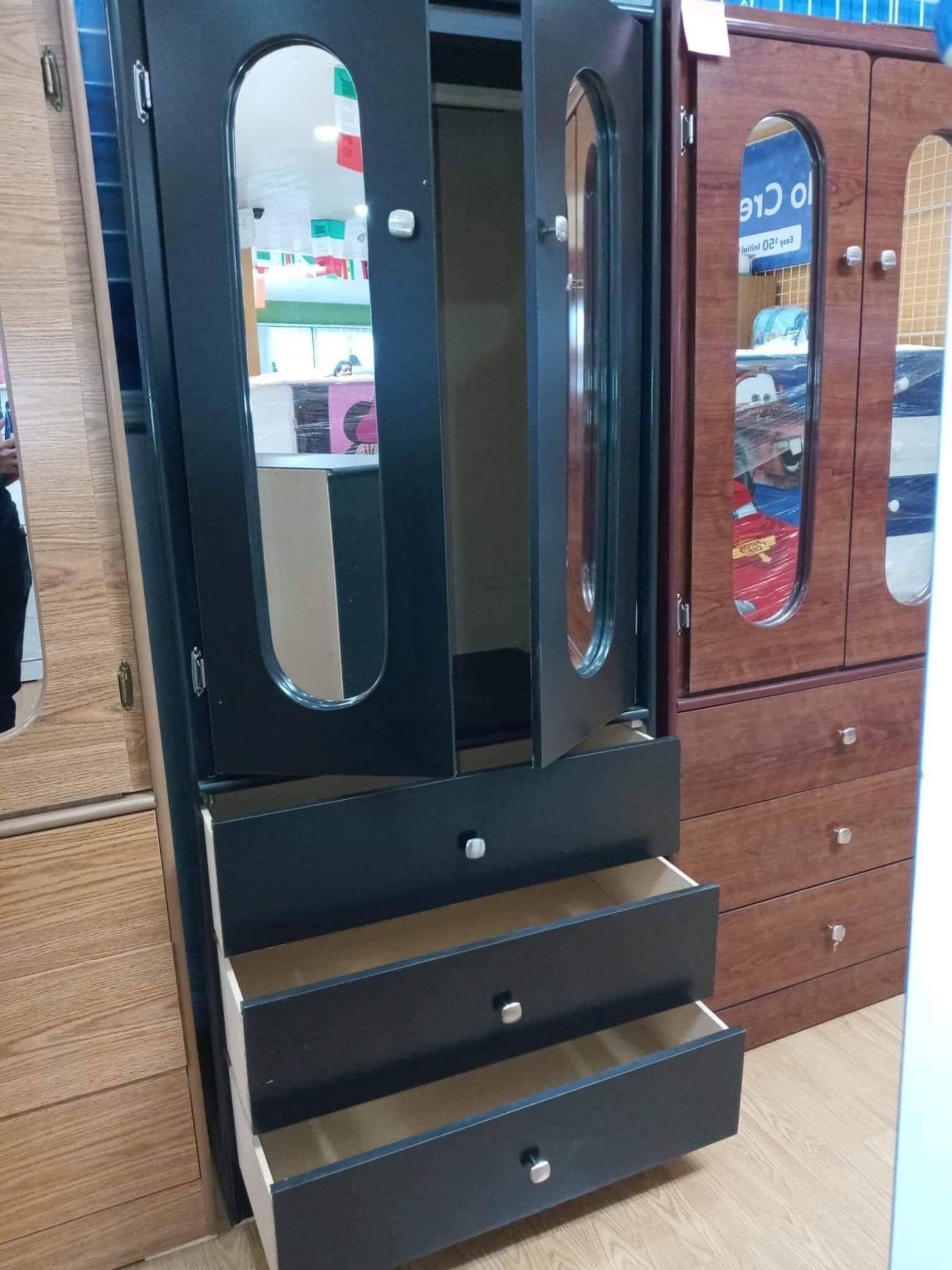 New Compressed Wood Wardrobe Closet With Mirrors