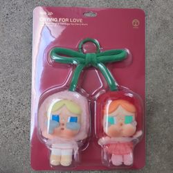 Popmart Authentic Crybaby Love Cherry Plush Pendents New