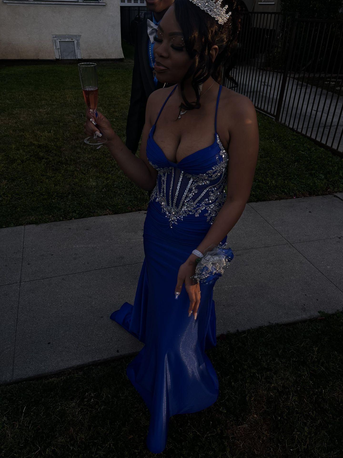 Blue & Silver Prom Dress