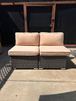 Sale! New 2-Piece Loveseat Outdoor Wicker Patio Conversation Sofa Set, Beige