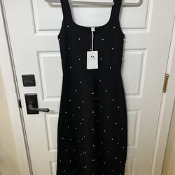Black Knit Dress With Pearls - Never Worn Tags On! Wedding/Dress/Event/Prom