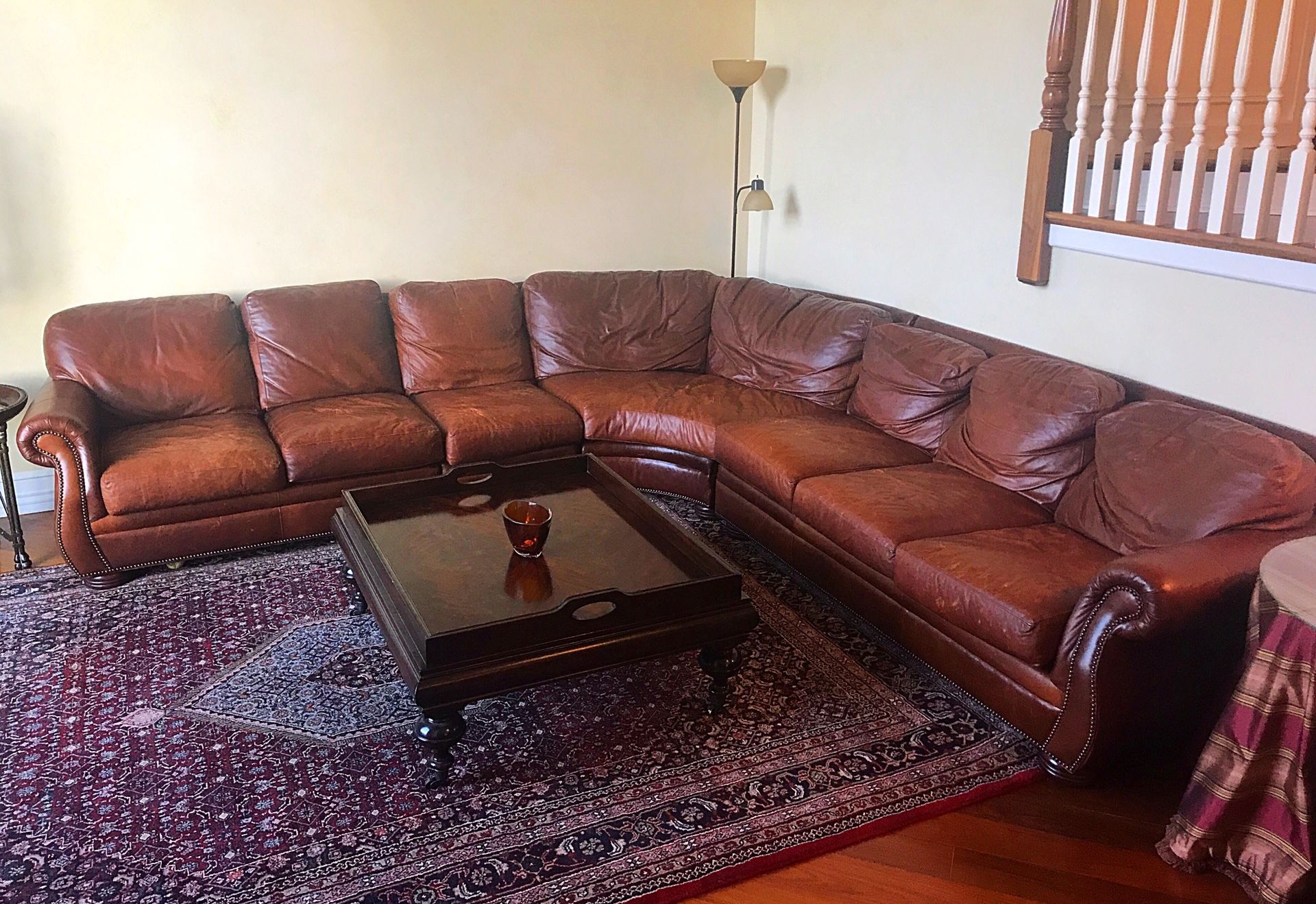 High-end Leather Sectional Couch by Plunkett