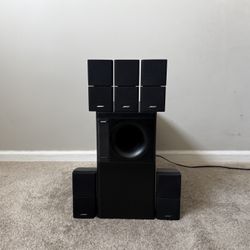 Bose Acoustimass 15 5.1 Home Theater Surround Sound Speaker System Powered Subwoofer And 5 Double Cube Speakers 