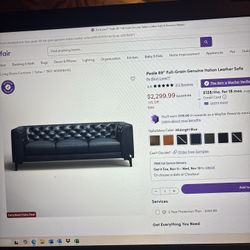 Brand New Black Leather Couch 