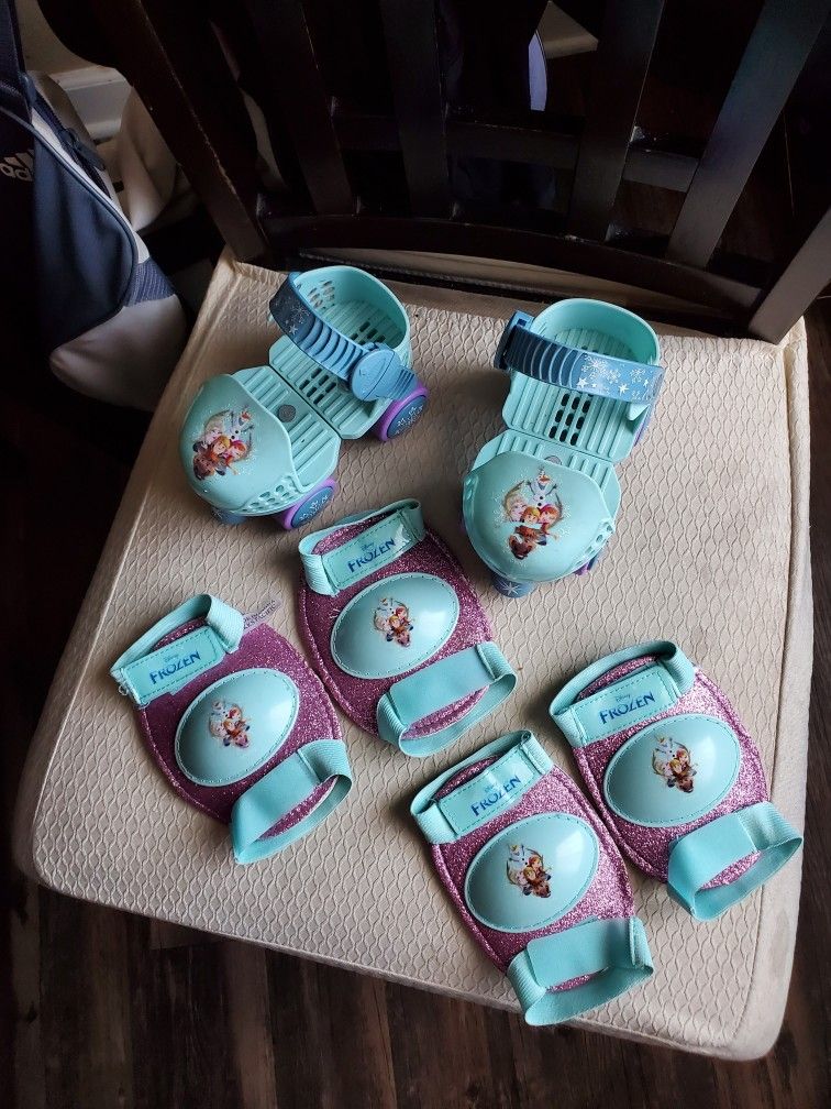Toddler Skates With Knee Pads/elbow Pads FROZEN