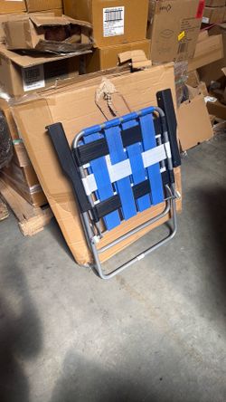 Blue and black folding chair