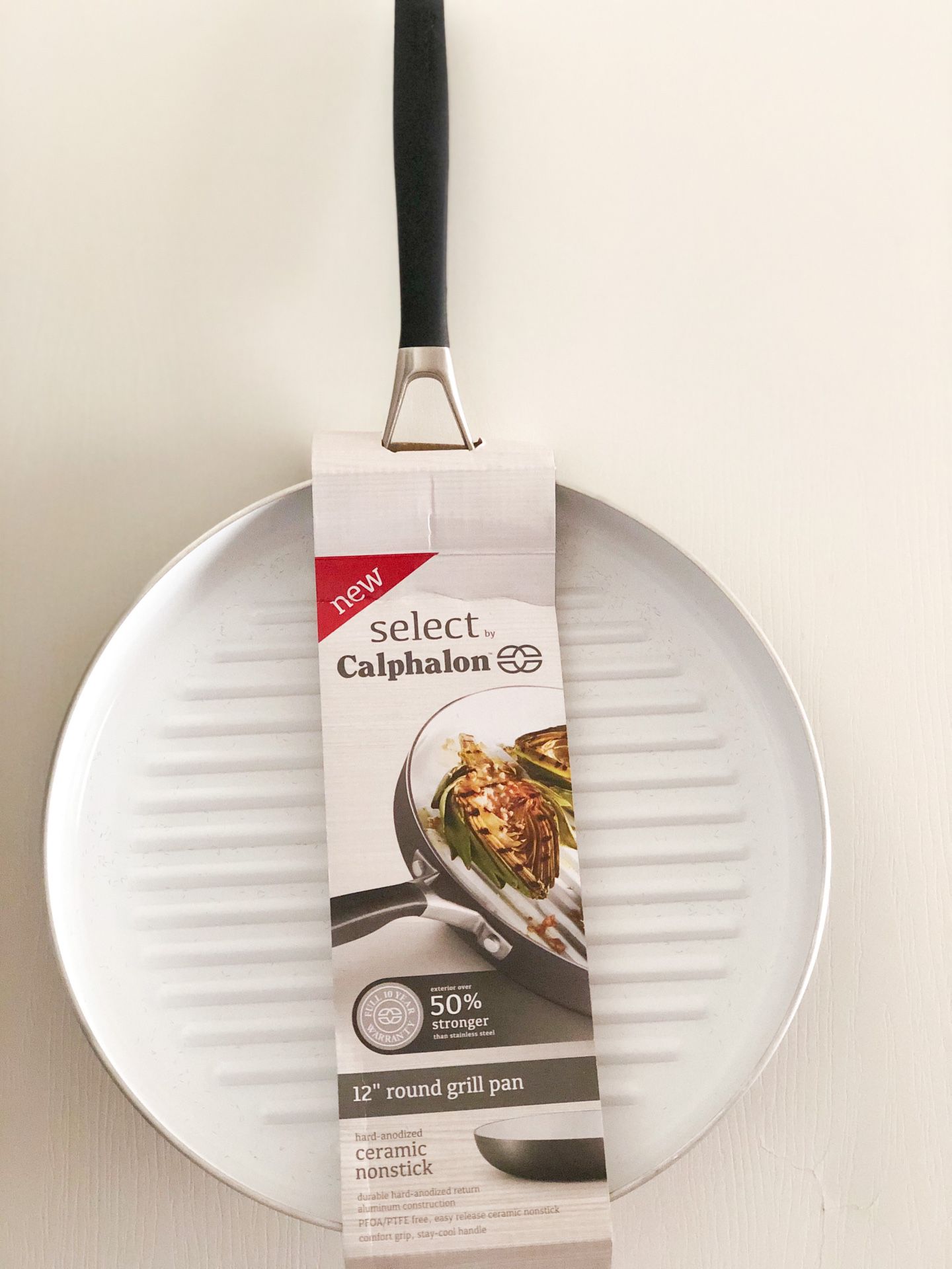 Select Calphalon Round Grill, Hard-Anodized, Non-Stick, 12 inch
