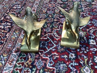 Vintage JB Geese Brass Bookends