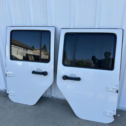 Jeep Wrangler JKU Rear White Full Doors Oem 2007 Through 2010