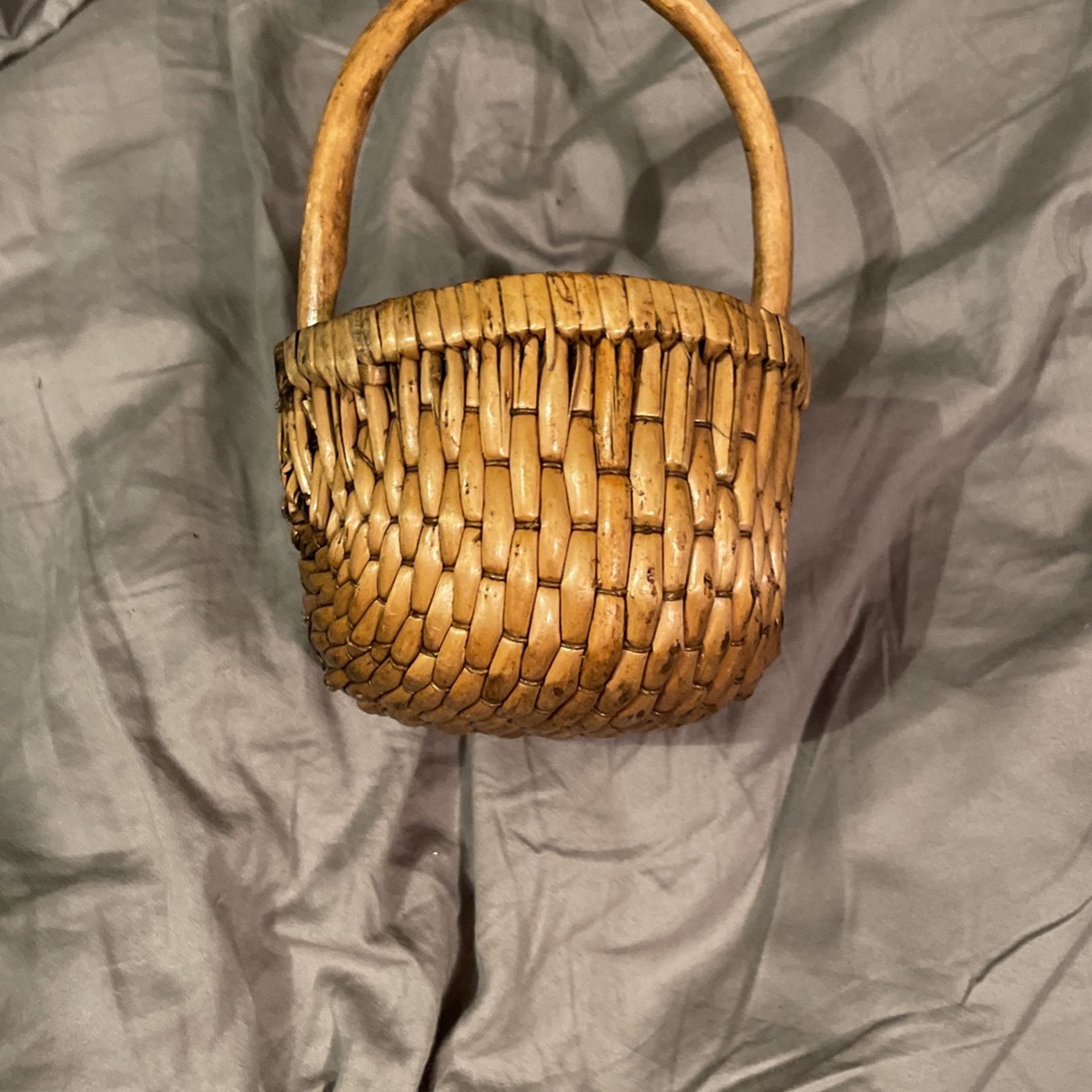 Antique Buns Style Small Basket Northeast USA Made 4 X 6 Inches! =BV