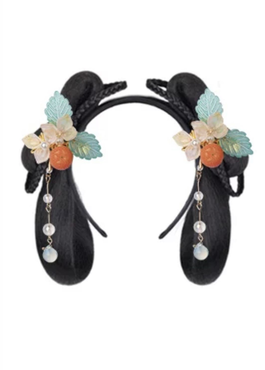 3pcs Kids Chinese Princess Cosplay Wig Ancient Girls Hair Bun Chignon Hair Extension Hanfu Wig