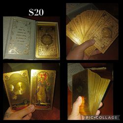 Beautiful Golden Tarot Card Deck With Box
