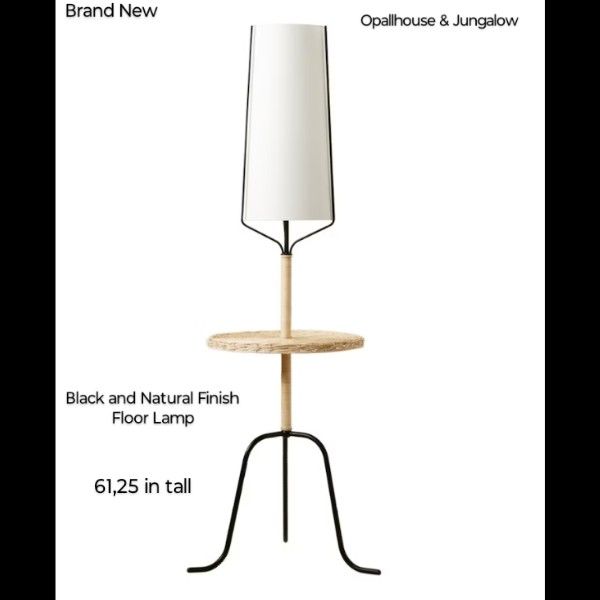 Brand New Opallhouse Designed Jungalow Black And Natural Finish Floor Lamp
