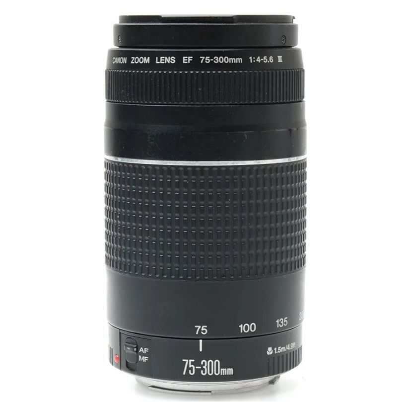 Canon EF 75-300mm Telephoto Zoom Lens Black -Comes with ET-60 lens hood.