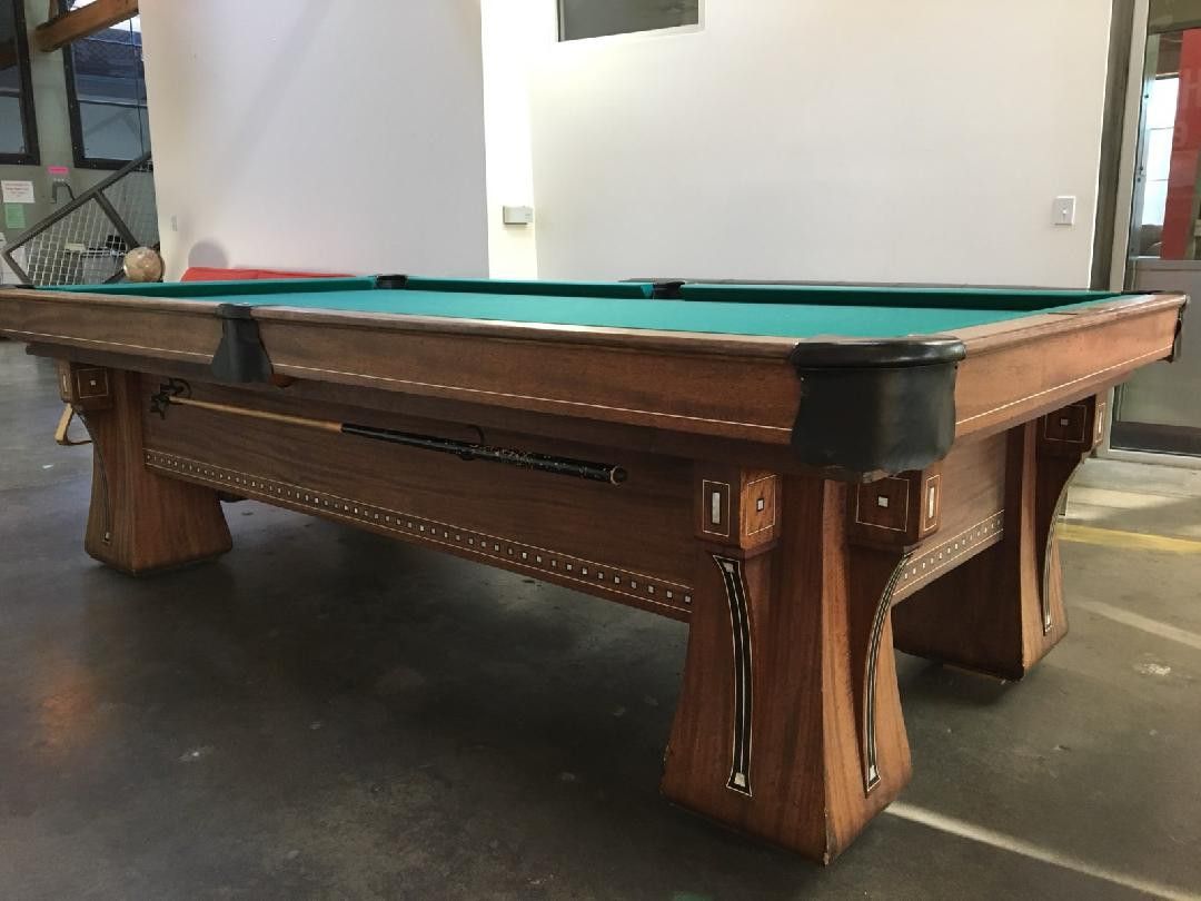 9', ANTIQUE POOL TABLE, $6500. DELIVERY AND SETUP INCLUDED.