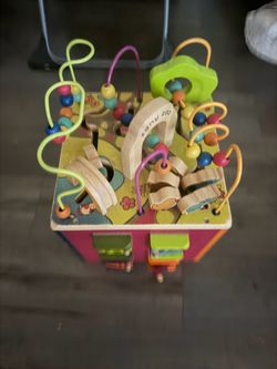 Wooden activity cube
