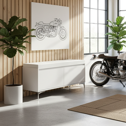 Wall-Mounted Entryway Shelf with Hooks and Storage Bench Set, Modern White Shoe Cabinet with Cushion and Closed Storage for Hallway, Bedroom, or Mudro