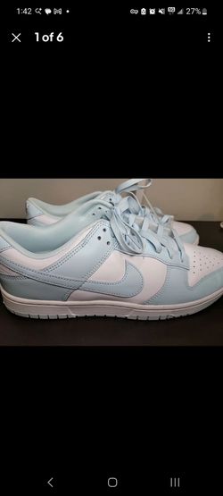 Nike Dunk Low Light Blue White Sneakers.