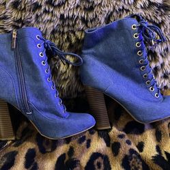 DENIM ANKLE BOOTS