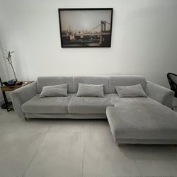 Gray Sofa, with chaise  