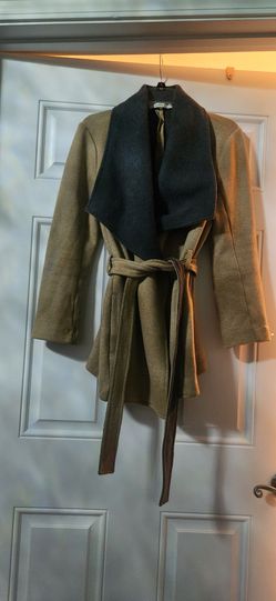 Wool Wrap Coat with Belt and Shawl Collar