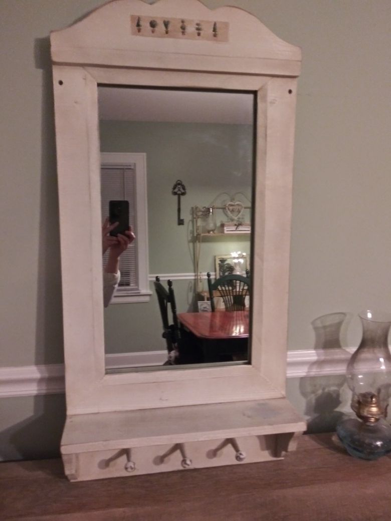 Antique Wooden Framed Mirror