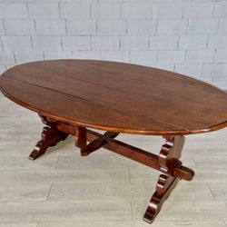 Antique Drop Leaf Trestle Table W/ Chairs available Separately