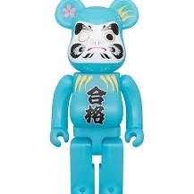 BE@RBRICK Daruma 'Goukaku'  Blue Glow-in-the-Dark 400% figure
