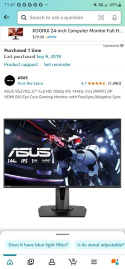 Dual Asus  Lg Gaming Monitors 144hz 1080p 