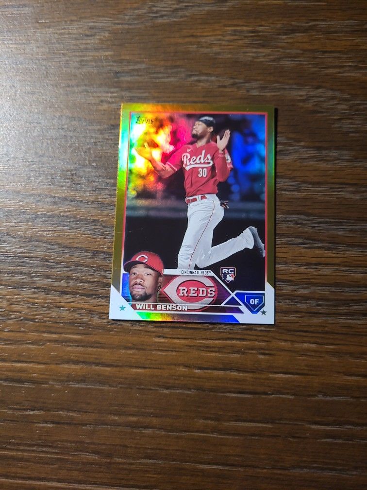 2023 Topps #339 Will Benson RC Gold Foil Cincinnati Reds