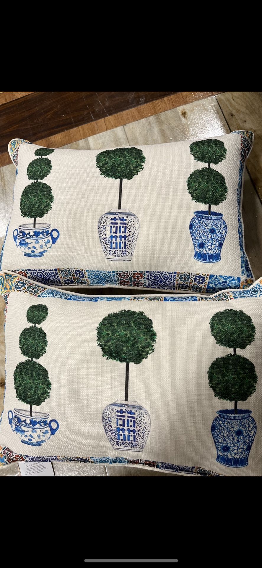 two brand new topiary pillows