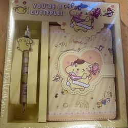 Sanrio Neutral Pen and Notebook Stationery Set Pompompurin 
