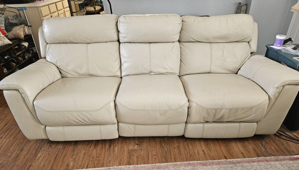 Leather, Electric, Reclining Sofa