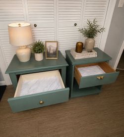 Sage Green Nightstands – Matching Set of 2