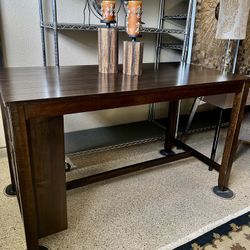 Fabulous Multi User High Top Table - Use As Dinning/ Bar/workspace Table W Side Storage For Bottles And Shelves 5 Ft X 30 X 36 H 