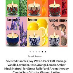 Aromatherapy Candles,  6 Piece