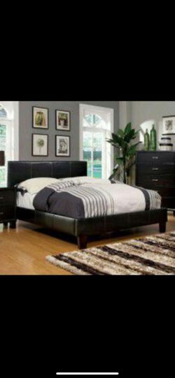 BRAND NEW LEATHER BED WITH ORTHOPEDIC MATTRESS FOR $250!!