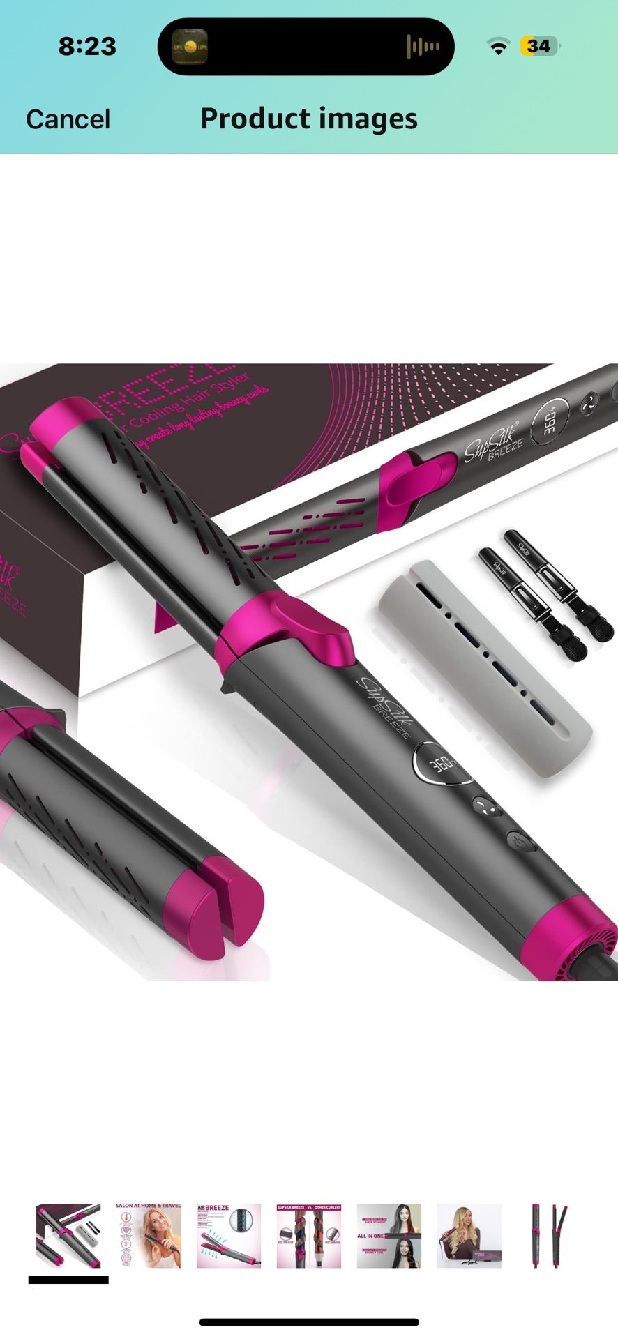Breeze Airflow Hair Styler, 2-in-1 Hair Straightener and Curler, Create No Damage Long Last Bouncy Curls Waves & Smooth Straight, Ceramic Tourmaline F