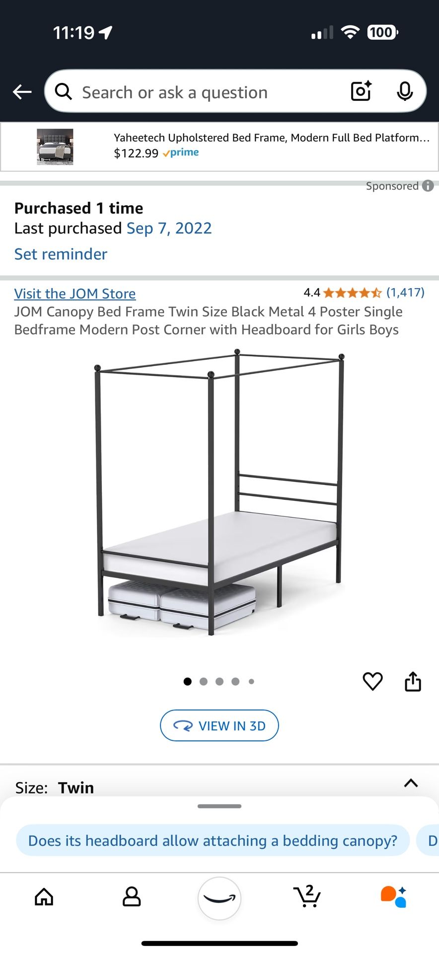 🔥 MUST SELL — Canopy Bed + Mattress + TV – $150 for All! 🔥