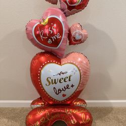 Giant Valentine Air Filled Balloon Red Heart